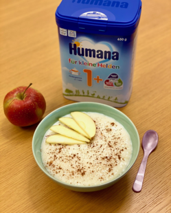 Arroz con leche y manzana