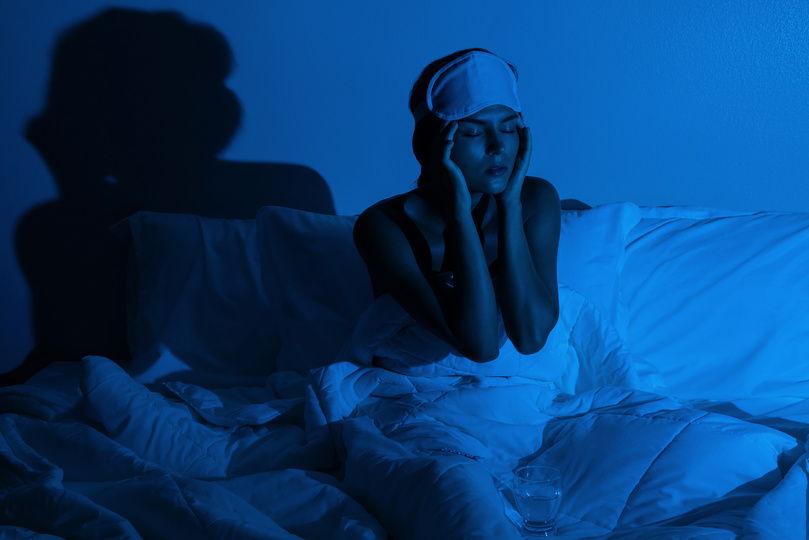 Mujer con insomnio